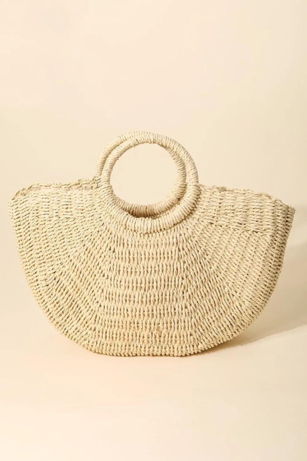 Hina Boho Half-Moon Straw Tote Bag for Beach | My Whimsical Romance