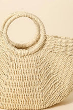 Hina Boho Half-Moon Straw Tote Bag for Beach | My Whimsical Romance